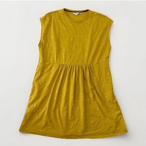 Boden Yellow Jersey T-Shirt Dress With Gold Honeycomb - Women’s US 12R (UK 16R)